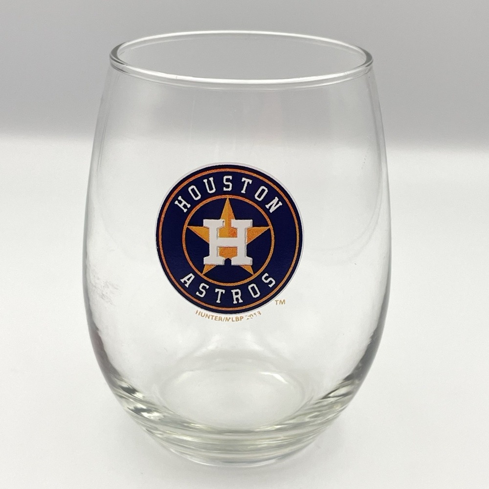 Houston Astros MLB Stemless Wine Glass 2013 Hunter Licensed Bar‎ Drink Glass